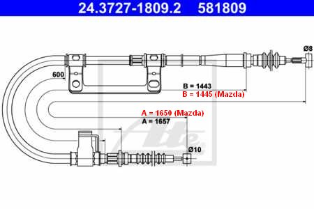 Handbremsseil Mazda 626 GE ATE 450_581809