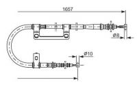 Bosch Feststellbremsen-Seilzug Art.-Nr. 1987477501 Mazda 626 GE