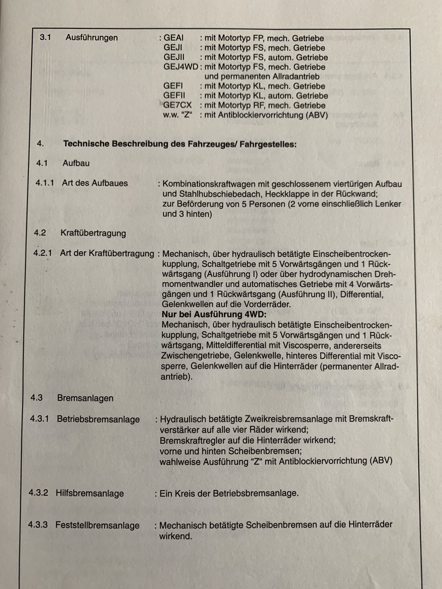 Mazda 626 GE 4WD Typenschein Österreich 2