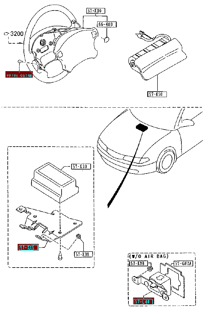Mazda 626 GE Airbagsteuergerät